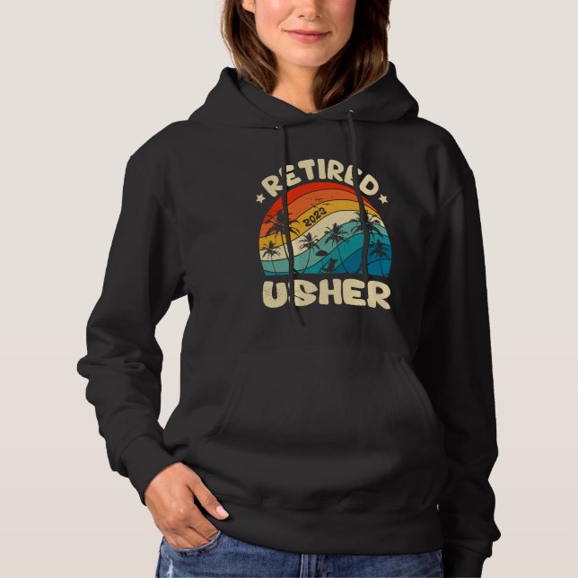 Retro Retired Usher Vintage Retirement Worked Hoodie (Vorderseite)