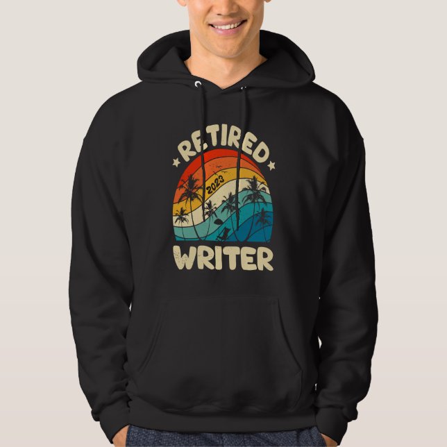 Retro Retired Writer Vintage Retirement Worked Hoodie (Vorderseite)