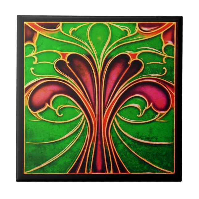 Retro Retro Art Deco Keramik Tile Fliese (Vorderseite)