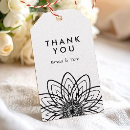 Retro-Retro-Farbgebung mit minimalistischem Blumen Geschenkanhänger