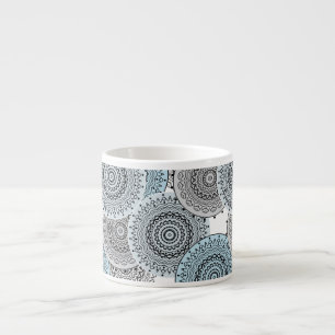 Retro, Retro-Muster, blau und grau, elegant Espressotasse