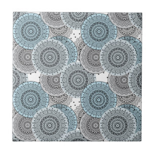 Retro, Retro-Muster, blau und grau, elegant Fliese