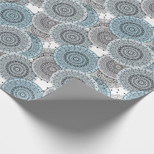 Retro, Retro-Muster, blau und grau, elegant Geschenkpapier