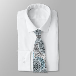 Retro, Retro-Muster, blau und grau, elegant Krawatte