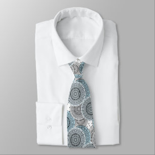 Retro, Retro-Muster, blau und grau, elegant Krawatte