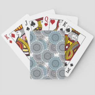 Retro, Retro-Muster, blau und grau, elegant Spielkarten
