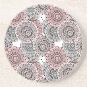 Retro, Retro-Muster, blau und rosa, elegant Getränkeuntersetzer