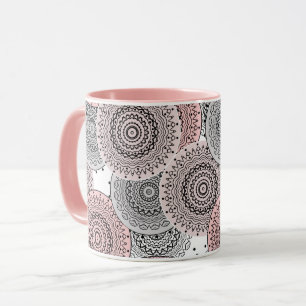 Retro, Retro-Muster, blau und rosa, elegant Tasse
