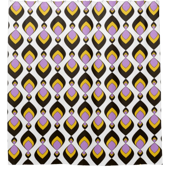 Retro, Retro-Ornament Duschvorhang (Vorderseite)