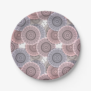 Retro, Retromuster, beige, grau, elegant Pappteller