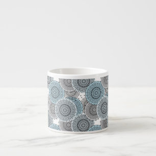 Retro, Retromuster, blau und grau, elegant Espressotasse