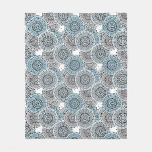 Retro, Retromuster, blau und grau, elegant Fleecedecke