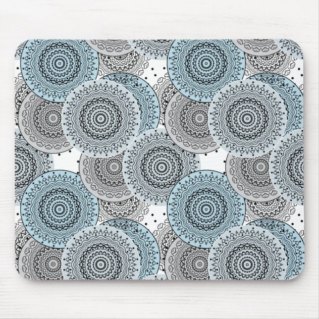 Retro, Retromuster, blau und grau, elegant Mousepad (Vorne)