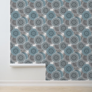Retro, Retromuster, blau und grau, elegant Tapete