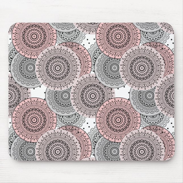 Retro, Retromuster, blau und rosa, elegant Mousepad (Vorne)