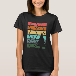Retro Rettet die Bienen Rettet die Bäume T-Shirt