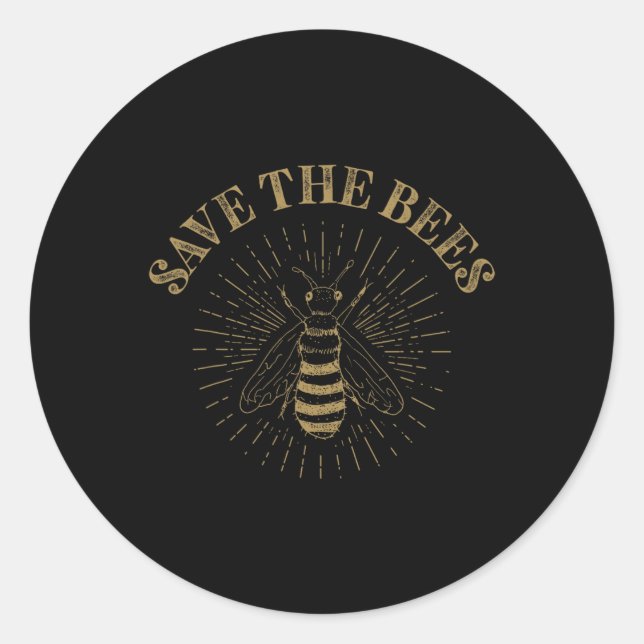 Retro Rettete den Bees Apiary Bee Beekeeper Earth  Runder Aufkleber (Vorderseite)