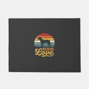 Retro-Rettungshund Sonnenuntergang_1 Fußmatte