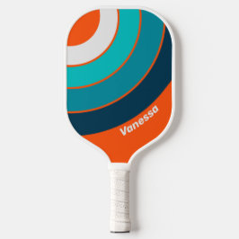 Retro-Rettungsring Streifen mit Name Pickleball Schläger