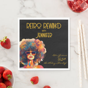 Retro Rewind 50. Geburtstag Shindig Party Serviette