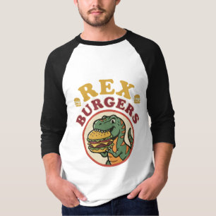 Retro Rex Burger T-Rex isst Cheeseburger 70er T-Shirt