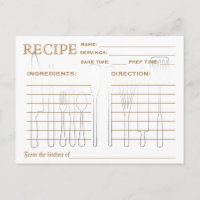 Retro Rezept Card Küchenutensilien gestrichen