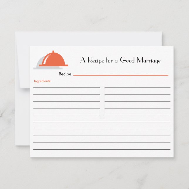 Retro-Rezept-Karte - orange (Vorderseite)