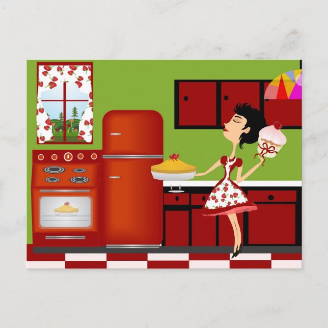 Retro-Rezept-Karte Postkarte (Vorderseite)