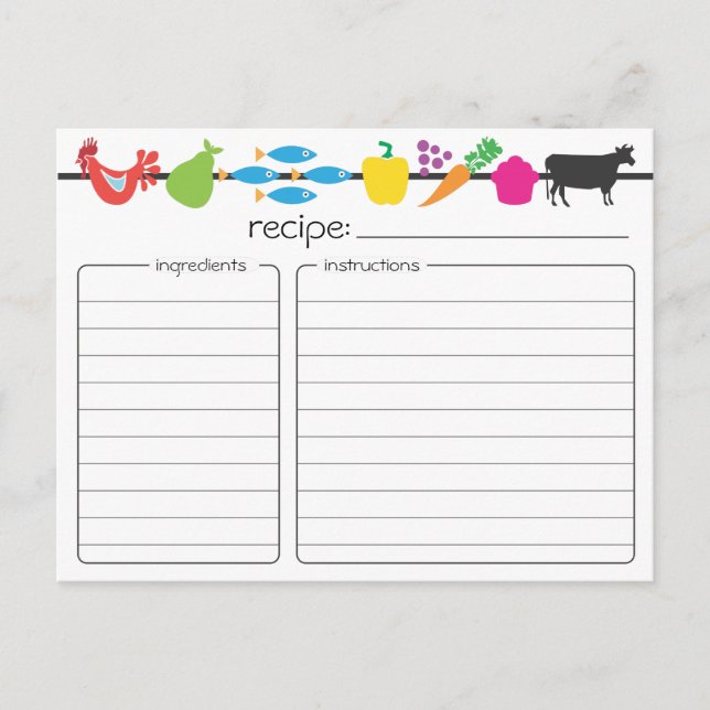 Retro-Rezept-Karte Postkarte (Vorderseite)