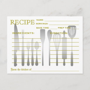 Retro-Rezeptkarte Farbige Streifen Postkarte