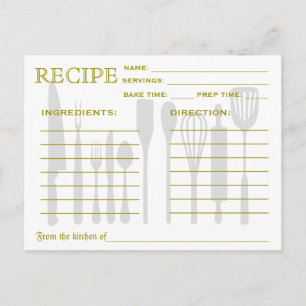 Retro-Rezeptkarte grün gestreift Postkarte