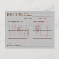 Retro-Rezeptkarte Küchenwerkzeuge Gestreift