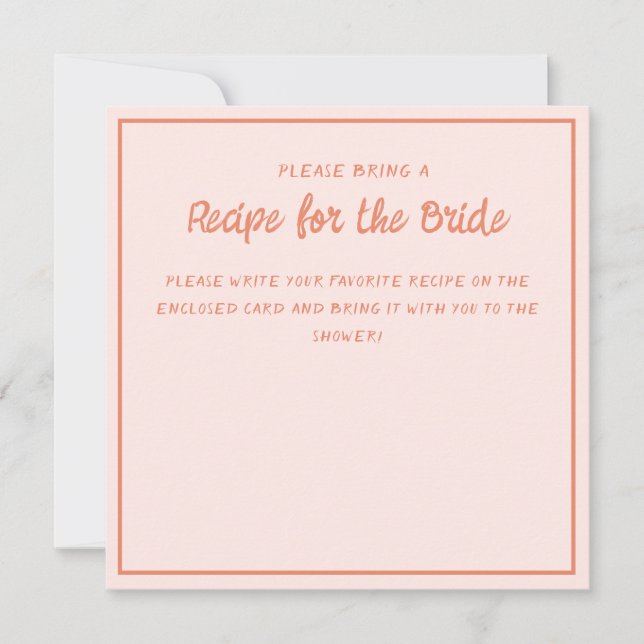 Retro Rezpe Brautparty Invit Einladung (Vorderseite)