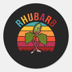 Retro Rhabarber Vintage Rhabarber Erdbeerkuchen Ta Runder Aufkleber