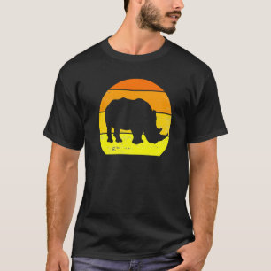 Retro Rhino Vintag Rhino Silhouette Tier 60er 7 T-Shirt