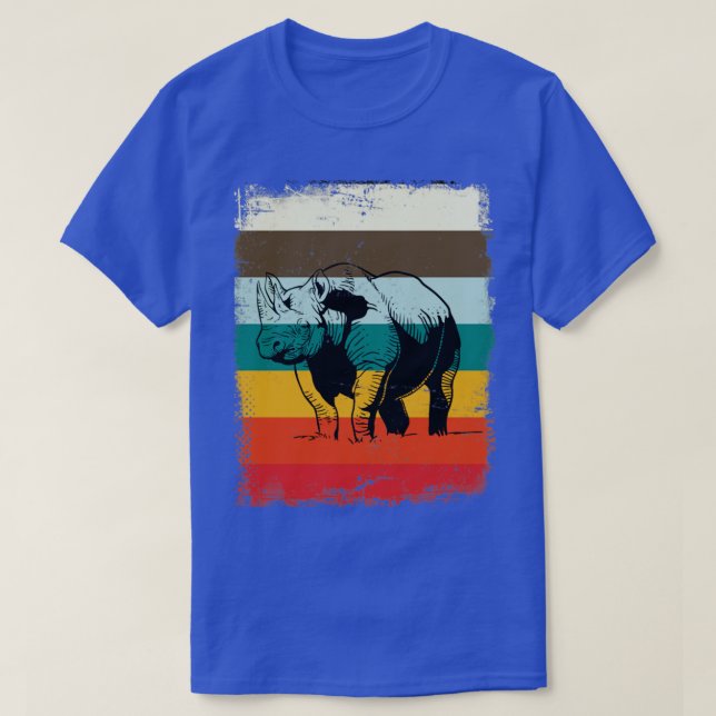 Retro Rhinoceros Rhino T-Shirt (Design vorne)
