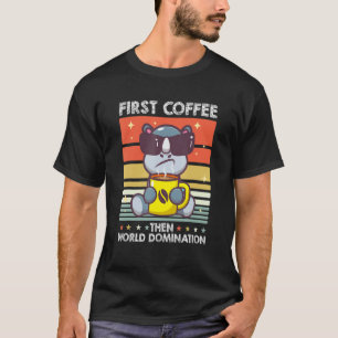 Retro Rhinoceros Sonnenbrille Kaffee Wildlife Vint T-Shirt