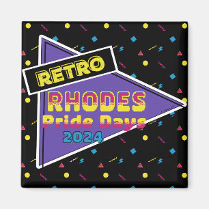 Retro Rhodes Pride Days 2024 Magnet