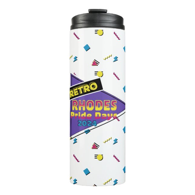 Retro Rhodes Pride Days 2024 Thermal Tumbler Thermosbecher (Vorderseite)