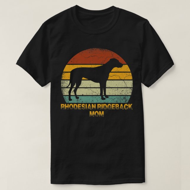 Retro Rhodesian Ridgeback Mama Gift Dog Owner Moth T-Shirt (Design vorne)