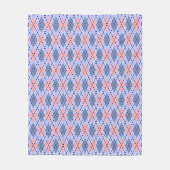 Retro rhombisches Muster. Fleecedecke (Vorderseite)