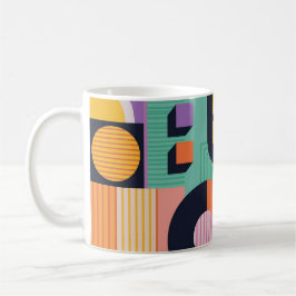 Retro Rhythm II Mug – Vintage Shapes and Lines Kaffeetasse