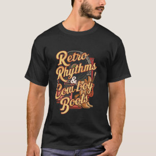 Retro-Rhythmen und Cowboystiefel für Country-Musik T-Shirt