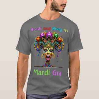 Retro Rhythmen von Mardi Gras Beads Fusion Cajun P T-Shirt