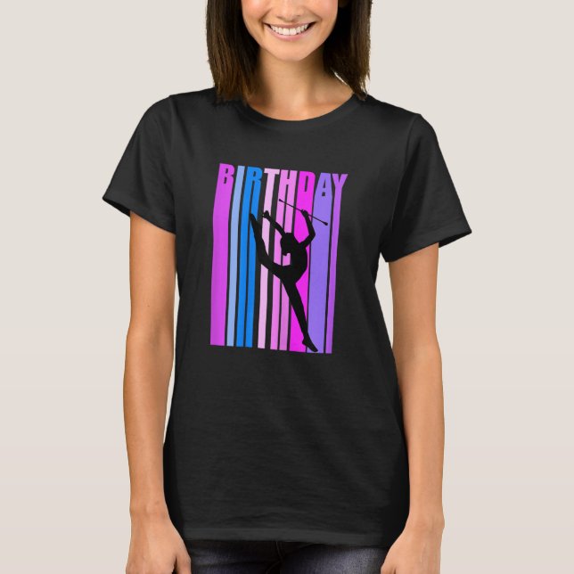 Retro Rhythmische Gymnastik Frauen Baton Twirling  T-Shirt (Vorderseite)