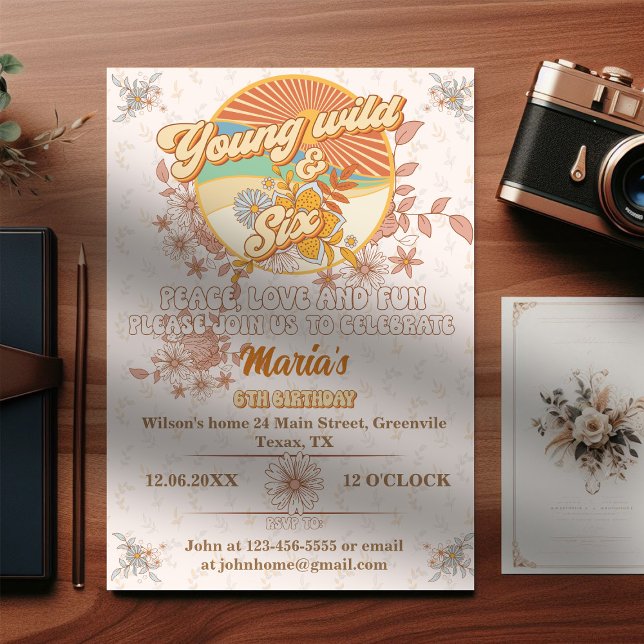 Retro-Rhythmus zum ultimativen 6. Geburtstag Einladung (Von Creator hochgeladen)