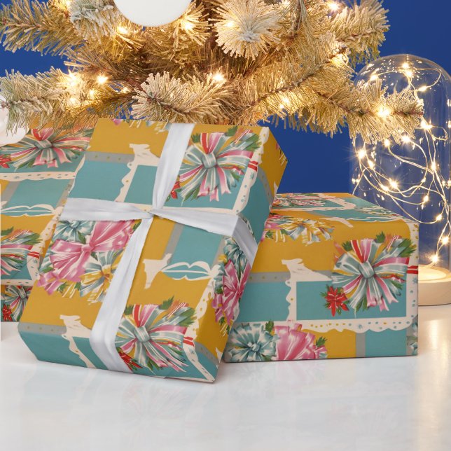 Retro Ribbon Christmas Gift Wrap Geschenkpapier (Feiertage)