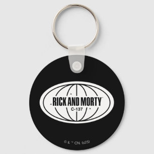 Retro Rick and Morty C-137 Dimension Badge Schlüsselanhänger