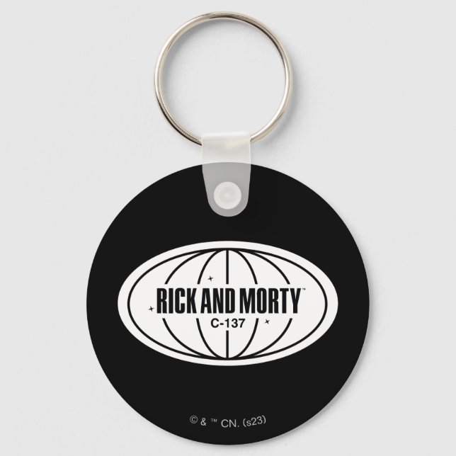 Retro Rick and Morty C-137 Dimension Badge Schlüsselanhänger (Vorderseite)