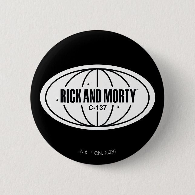 Retro Rick und Morty C-137 Dimension Abzeichen Button (Vorderseite)
